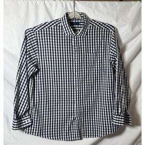 Tommy Hilfiger Mens 2XL 18.5 36/37 Gingham Check Button Down Shirt Navy White